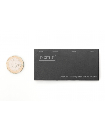digitus Rozdzielacz (Splitter) Ultra Slim HDMI 1x2 4K 60Hz 3D HDR HDCP 2.2 18 Gbps Micro USB