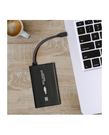 qoltec Obudowa/kieszeń aluminiowa do dysków HDD/SSD 2.5 SATA3 | USB 2.0| Czarny