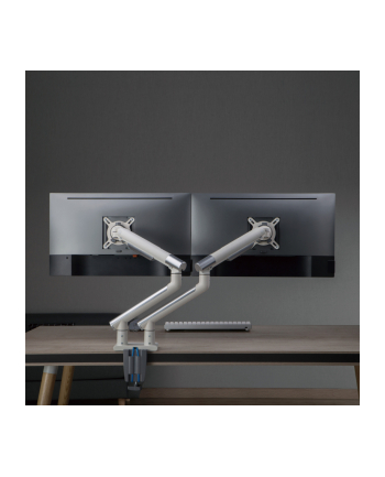 art Uchwyt biurkowy gazwoy do 2 monitorów LED/LCD 17-32' L-20GD 2-9kg 2xUSB 3.0 Premium Aluminiowy