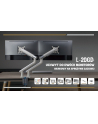 art Uchwyt biurkowy gazwoy do 2 monitorów LED/LCD 17-32' L-20GD 2-9kg 2xUSB 3.0 Premium Aluminiowy - nr 41