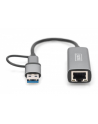 digitus Karta sieciowa przewodowa USB 3.1 Typ C + USB A do 1x RJ45 2.5 Gigabit Ethernet 10/100/1000/2500Mbps - nr 68