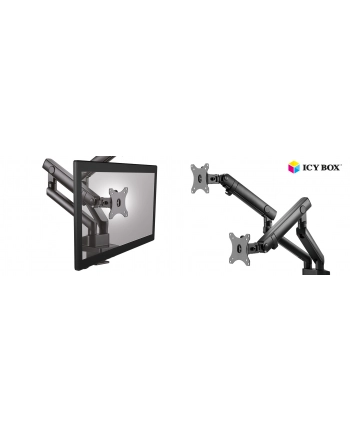 icy box ICYBOX IB-MS314-T Monitor stand with table support for two monitors up to 32inch