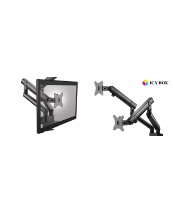 icy box ICYBOX IB-MS314-T Monitor stand with table support for two monitors up to 32inch