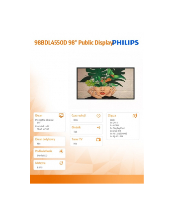 philips Monitor 98BDL4550D 98'' Public Display