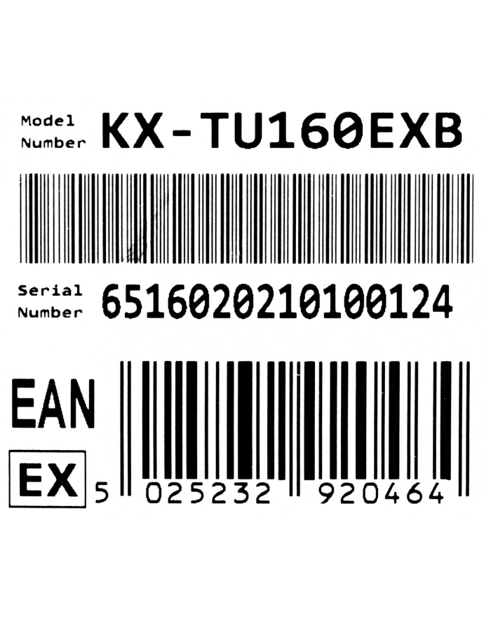 panasonic Telefon dla seniora KX-TU160  Czarny główny