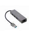 GEMBIRD A-AMU3-LAN-01 Adapter USB-AM do LAN Gigabit HUB USB 3.0 x3 czarny - nr 1