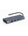 GEMBIRD A-CM-COMBO7-01 Multi Port Adapter USB Type C Hub3.0 HDMI VGA PD card reader stereo audio space grey - nr 1