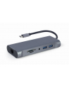 GEMBIRD A-CM-COMBO7-01 Multi Port Adapter USB Type C Hub3.0 HDMI VGA PD card reader stereo audio space grey - nr 5