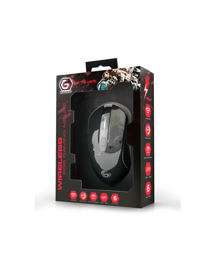 GEMBIRD MUSGW-6BL-01 Firebolt 6-przyciskowa bezprzewodowa mysz gamingowa z podświetleniem RGB czarna główny