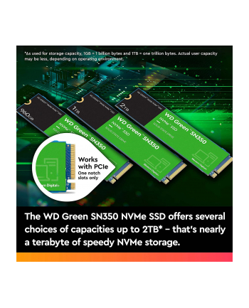 western digital WD Green SN350 NVMe SSD 1TB M.2 2280 PCIe Gen3 8Gb/s