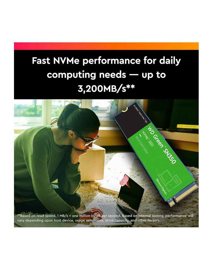 western digital WD Green SN350 NVMe SSD 2TB M.2 2280 PCIe Gen3 8Gb/s główny