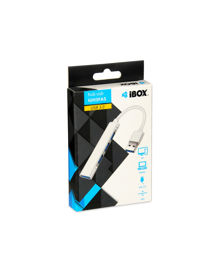 IBOX IUH3FAS Hub USB3.0 + USB 2.0 Silver główny