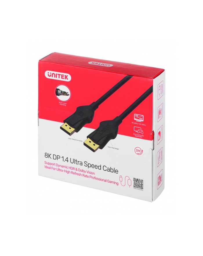 UNITEK DisplayPort Cable 1.4 8K60Hz 3m C1624BK-3M główny