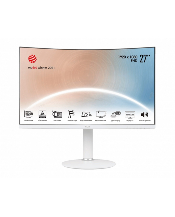 MSI Modern MD271CPW 27inch VA Curved 1500R 75Hz 250cd/m2 4ms HDMI USB type C Speakers