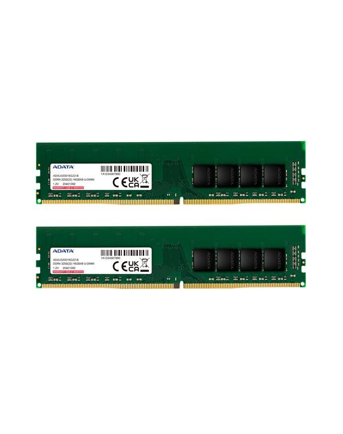 ADATA Premier DDR4 RAM 16 GB, U-DIMM, 3200 MHz, PC/server, Registered No, ECC No, 2x8 GB główny