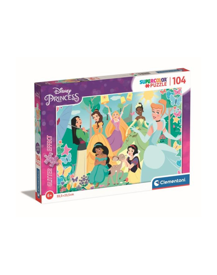 Clementoni Puzzle 104el z brokatem Princess. Księżniczki 20346 główny