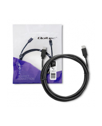qoltec Kabel USB 3.1 typ C męski | USB 3.1 typ C męski | 1.4m | Czarny