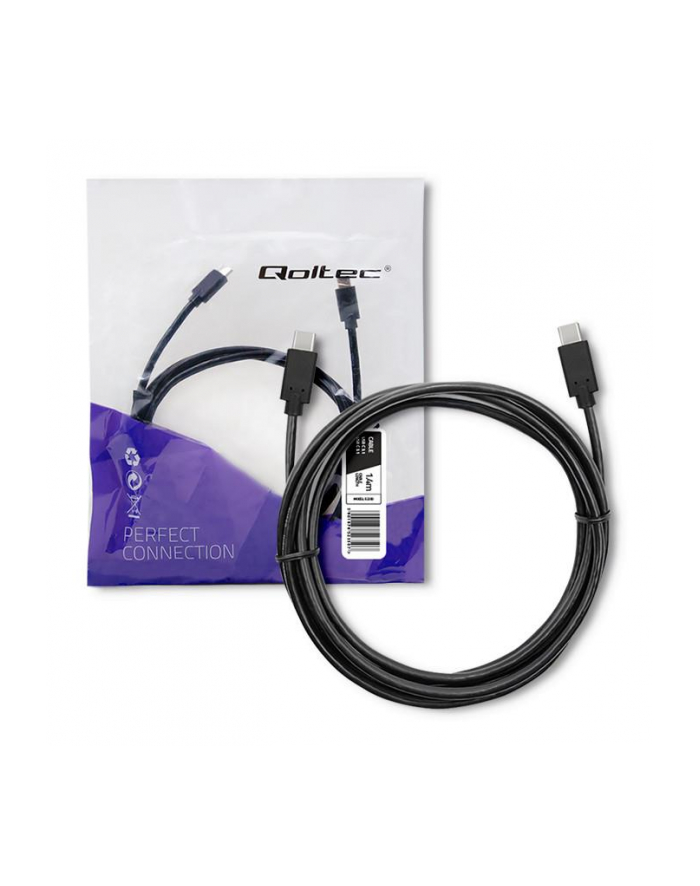 qoltec Kabel USB 3.1 typ C męski | USB 3.1 typ C męski | 1.4m | Czarny główny