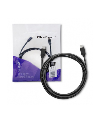 qoltec Kabel USB 3.1 typ C męski | USB 3.1 typ C męski | 2m | Czarny