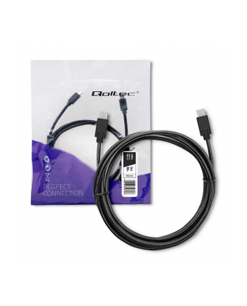 qoltec Kabel USB 3.1 typ C męski | USB 3.1 typ C męski | 3m | Czarny