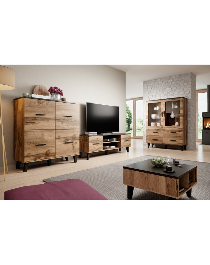 cama meble Zestaw LOTTA1 RTV1602D2K+WIT+KOM1104D+ ŁAW60 W/CZ główny