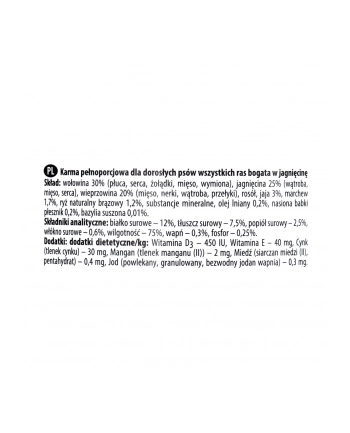 DOLINA NOTECI Premium bogata w jagnięcinę - mokra karma dla psa - 400g