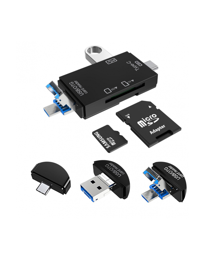 VAKOSS CZYTNIK KART 6W1 USB A/ MICRO USB/ USB C/ SD/ MICRO SD/ USB TC-R425X główny