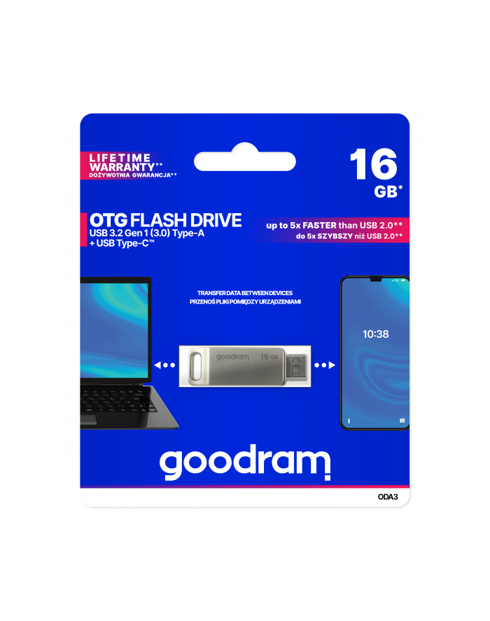 USB 30 GOODRAM 16GB ODA3 SILVER główny