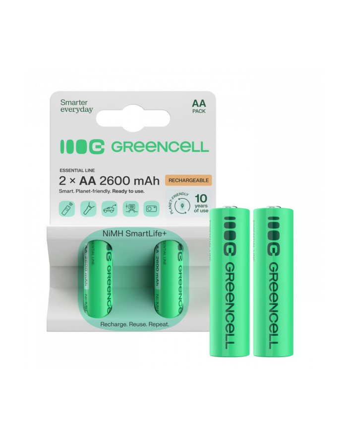 GREEN CELL AKUMULATORKI PALUSZKI 2X AA R6 2600MAH główny
