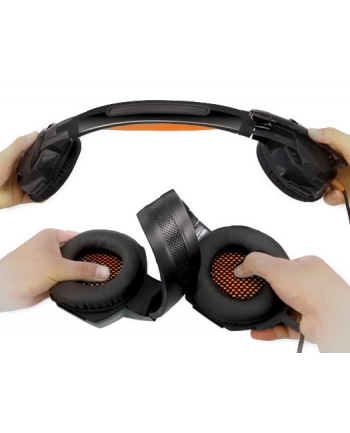 Słuchawki gamingowe REAL-EL GDX-7700 SURROUND 71 (Kolor: CZARNY-orange  z wbudowanym mikrofonem)