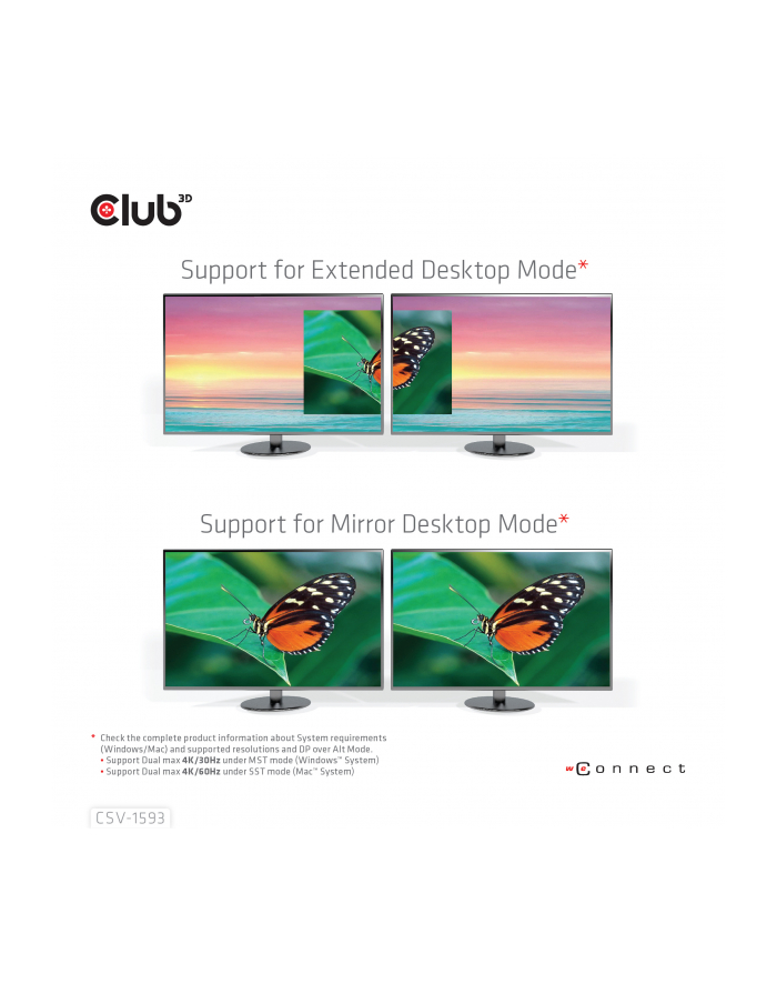 club 3d Hub Club3D CSV-1593 (USB 32 Gen1 Type-C 8-in-1 hub with 2x HDMI™  2x USB-A  RJ45  SD/Micro SD card slots and USB Type-C female port) główny
