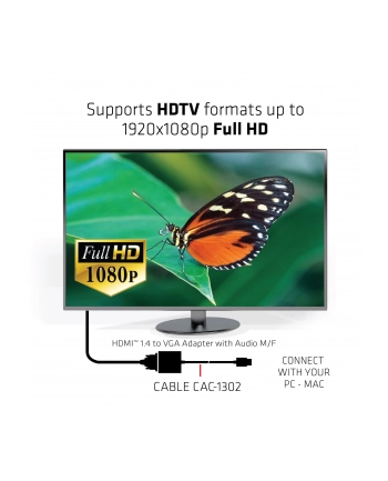 club 3d adapter club3D CAC-1302 (05 m HDMI Type A (Standard) VGA (D-Sub) Black)