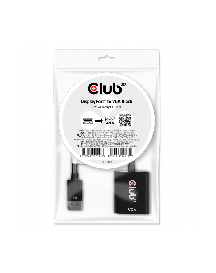 club 3d Adapter Club3D CAC-2013 (DisplayPort™ to VGA) główny