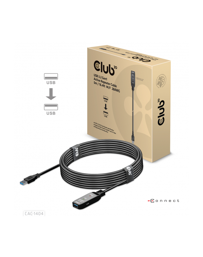 club 3d Kabel USB Club3D CAC-1404 (USB 32 Gen1 Active Extension Cable 5 m) główny