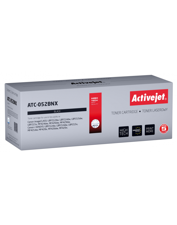 Toner Activejet ATC-052BNX (zamiennik Canon 052BK XL; Supreme; 9200 stron; czarny) główny