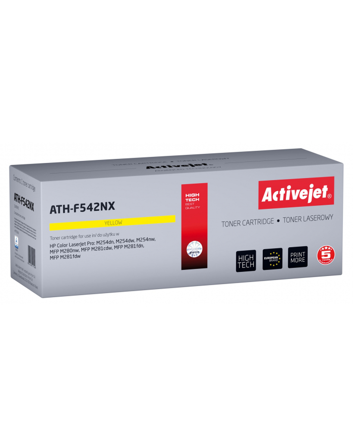 Toner Activejet ATH-F542NX (zamiennik HP 540 CF542X; Supreme; 2500 stron; żółty) główny