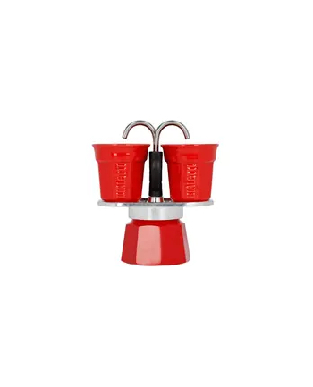Bialetti kawiarka Mini Express czerwona 2tz + 2 filiżanki nr 2