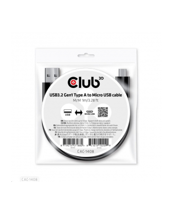 club 3d Kabel USB Club3D CAC-1408 (USB 32 Gen1 Type-A to Micro USB Cable M/M 1m)