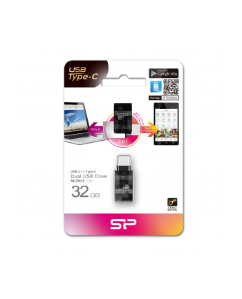 Pendrive Silicon Power Mobile C31 32GB USB 32 Typ-A  Typ-C Czarny