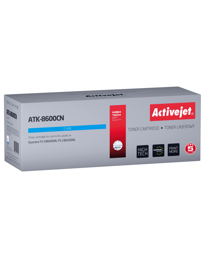 Toner Activejet ATK-8600CN (zamiennik Kyocera TK-8600C; Supreme; 20000 stron; błękitny) główny