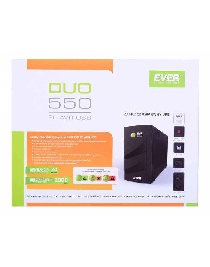 UPS EVER DUO 550 PL AVR USB główny