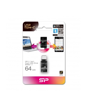 Pendrive Silicon Power Mobile C31 64GB USB 32 Typ-A  Typ-C Czarny