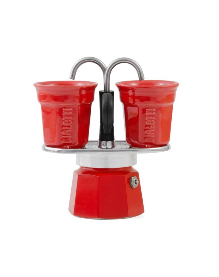 Bialetti kawiarka Mini Express czerwona 2tz + 2 filiżanki główny