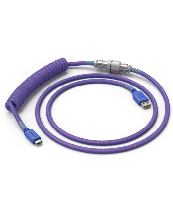 Glorious PC Gaming Race Coiled Cable Prism Pink, USB-C to USB-A Spiralcable - 1,37m, pink