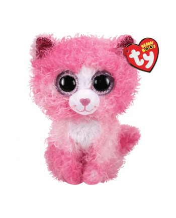 ty inc. TY Beanie Boos REAGAN - różowy kot z kręconymi włosami 24cm, średni 36479