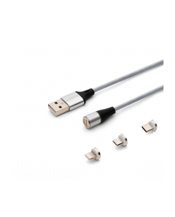 SAVIO CL-153 USB - USB Type C Micro and Lightning cable 3A 1m silver