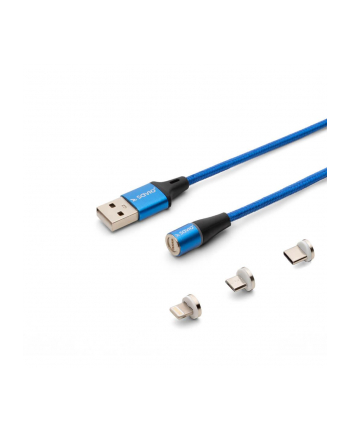 SAVIO CL-157 USB - USB Type C Micro and Lightning cable 3A 2m blue