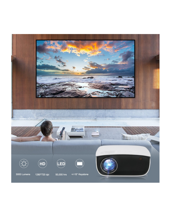 aukey RD-850 Mini projektor LED Wi-Fi | 120' | HDMI | USB | AV RCA główny