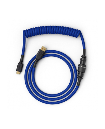 Glorious PC Gaming Race Coiled Cable Cobalt, USB-C to USB-A Spiralcable - 1,37m, blue
