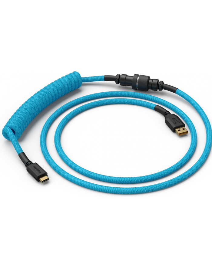 Glorious PC Gaming Race Coiled Cable Electric Blue, USB-C to USB-A Spiralcable - 1,37m light blue główny